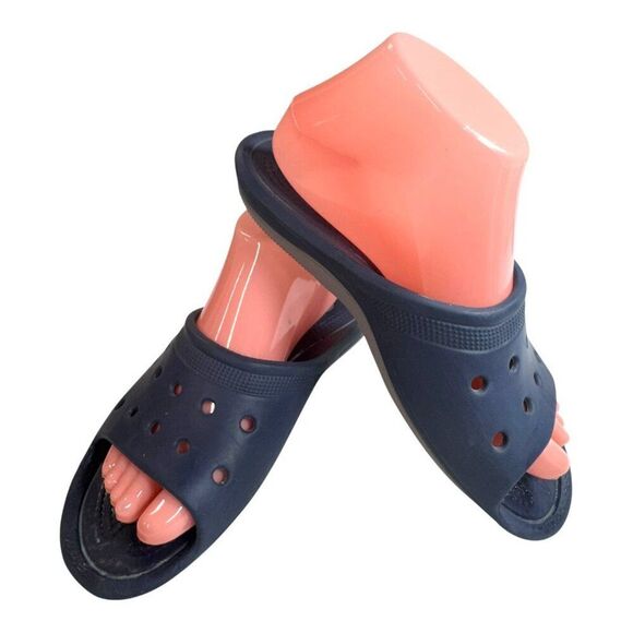 Crocs Baya Slide Sandal Mens 6 Womens 8 Solid Black Lightweight Water Friendly - Picture 2 of 10